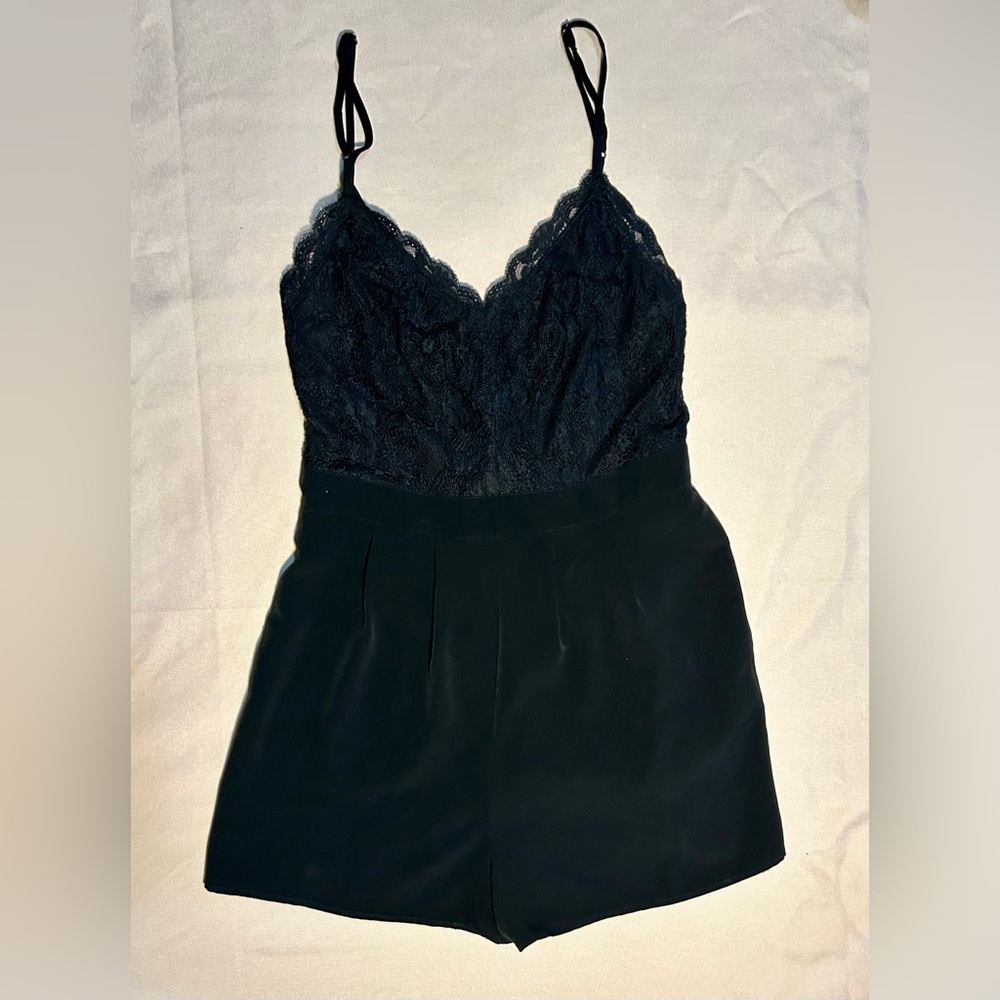 Forever 21 Black Lace Spaghetti Strap Romper